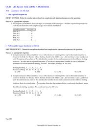 Chapter 10 The frequency distribution shows the ages for a sample