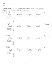 Chapter 6 1 Explain the difference between adding rational expressions