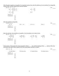 Chapter 8 4 If an in equality is given, then write the solution set in