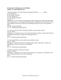 Chapter 12 1 True explanation Leadership Traits Have Been Shown Explain