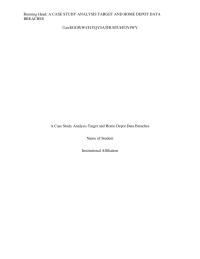 A CASE STUDY ANALYSIS TARGET AND HOME DEPOT DATA