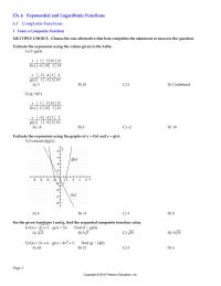 Elementary Education Chapter 6 Exponential And Logarithmic Functions 61 Composite