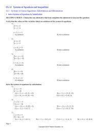 Elementary Education Chapter 12 Systems Equations And Inequalities 121 Systems