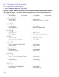 Chapter 5 Polynomial And Rational Functions 51 Polynomial