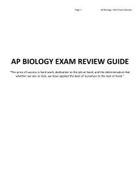 Ap Biology Exam Review Guide