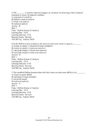 Finance Chapter 3 4 used by financial managers as a structure for dissecting a firm’s