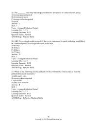 Finance Chapter 3 3 ratio may indicate poor collections procedures or a relaxed credit policy