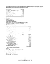Finance Chapter 3 2 Reliable Auto Parts has 5,000 shares of common stock outstanding