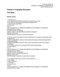 Management Chapter 06 Strengths finder Amp Via Classification Is that Capp A