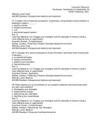 Management Chapter 06 A leader who is fostering compassion, forgiveness, and gratitude