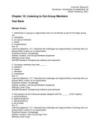 Management Chapter 10 Why should a leader be concerned about the impact of group members