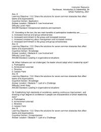 Management Chapter 13 Lakeisha is displaying which of the following leadership styles