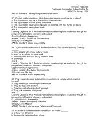 Management Chapter 14 However Charisma Can Also Mask Leaders True