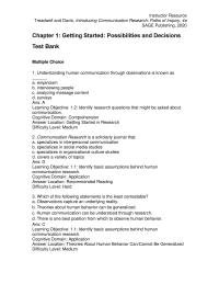 Communications Chapter 01 The statement that research should be done for a specific purpose
