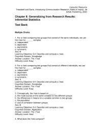 Communications Chapter 08 the mean scores of two variables to see if they belong to the