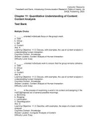 Communications Chapter 11 Explain the advantages and disadvantages of content analysis