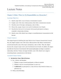 Communications Chapter 03 Homework Brief Histories or Why Care About Research Ethics
