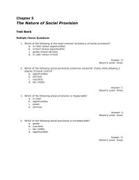 Chapter 5 Which The Following Social provisions Would Benefit Him