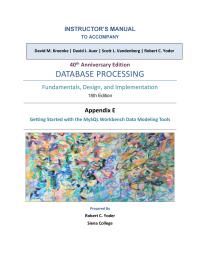 Database Storage & Design Appendix E Homework For The Extended Entity relationship Model Which