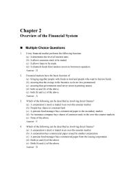 Chapter 02 Which of the following can be described as involving direct finance