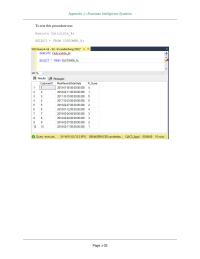 Database Storage & Design Appendix J Homework Appendix Business Intelligence Systems Test This Procedure