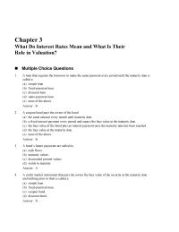 Chapter 03 What Do Interest Rates Mean and What Is Their Role in