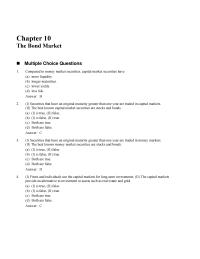 Chapter 10 Institutions Fifth Edition the Bond Contract That States