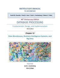 Database Storage & Design Chapter 12 Homework Has Been Split Into Sections Called Partitions