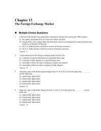 Chapter 13 When the value of the British pound changes from $1.50 to $1.25