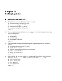 Chapter 20 Banking Regulation the Chartering Process Especially Designed