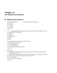 Chapter 21 which The Following Most Likely No load Fund a