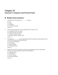 Chapter 22 All The Above answer insurance Companies Attempts Minimize