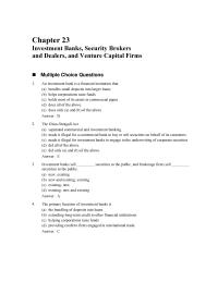 Chapter 23 There Difference Between Brokers And Dealers answer securities