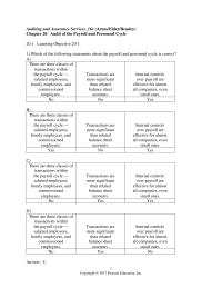 Accounting Chapter 20 Which of the following statements about the payroll and personnel cycle