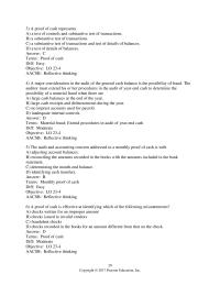 Accounting Chapter 23 A major consideration in the audit of the general cash balance is the