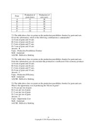 Economics Chapter 2 2&nbsp;The above table shows production combinations
