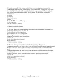 Economics Chapter 4 5 True The Cross Elasticity Demand Between Spinach