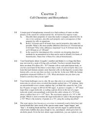 Biology & Life Sciences Chapter 2 Water Liquid With High Heat Capacity And