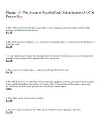 Accounting Chapter 13 1 The Cash Disbursements Process Uses Disbursement