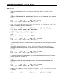 Chapter 8 1 Fisher-Price is identifying Asian markets that are interested