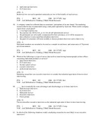 Chapter 9 2 for what kind of research would a marketer use channel