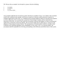 Accounting Chapter 17 3 Discuss the accountant’s involvement in systems selection