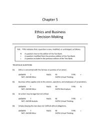 Business Law Chapter 5 Entertainment Sports Inc Attempts Apply Duty based approach Ethical