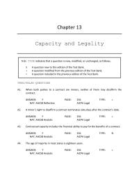 Business Law Chapter 13 Dante enters into a contract with Rosalinda, who does not have contractual