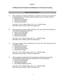Chapter 3 1 When preparing the financial statements, we assume that the life&nbsp;