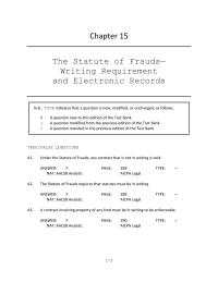 Business Law Chapter 15 Frauds The Court Could Enforce Such Contract