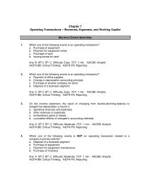 Chapter 7 1 Which one of the following events is an operating transaction