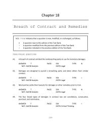 Business Law Chapter 18 Special damages are awarded for damage caused by special circumstances