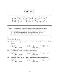 Business Law Chapter 21 Sales Amp Lease Contracts amble Country Stables Contracts