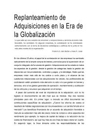 Replanteamiento de Adquisiciones en la Era de la Globalizaci&oacute;n